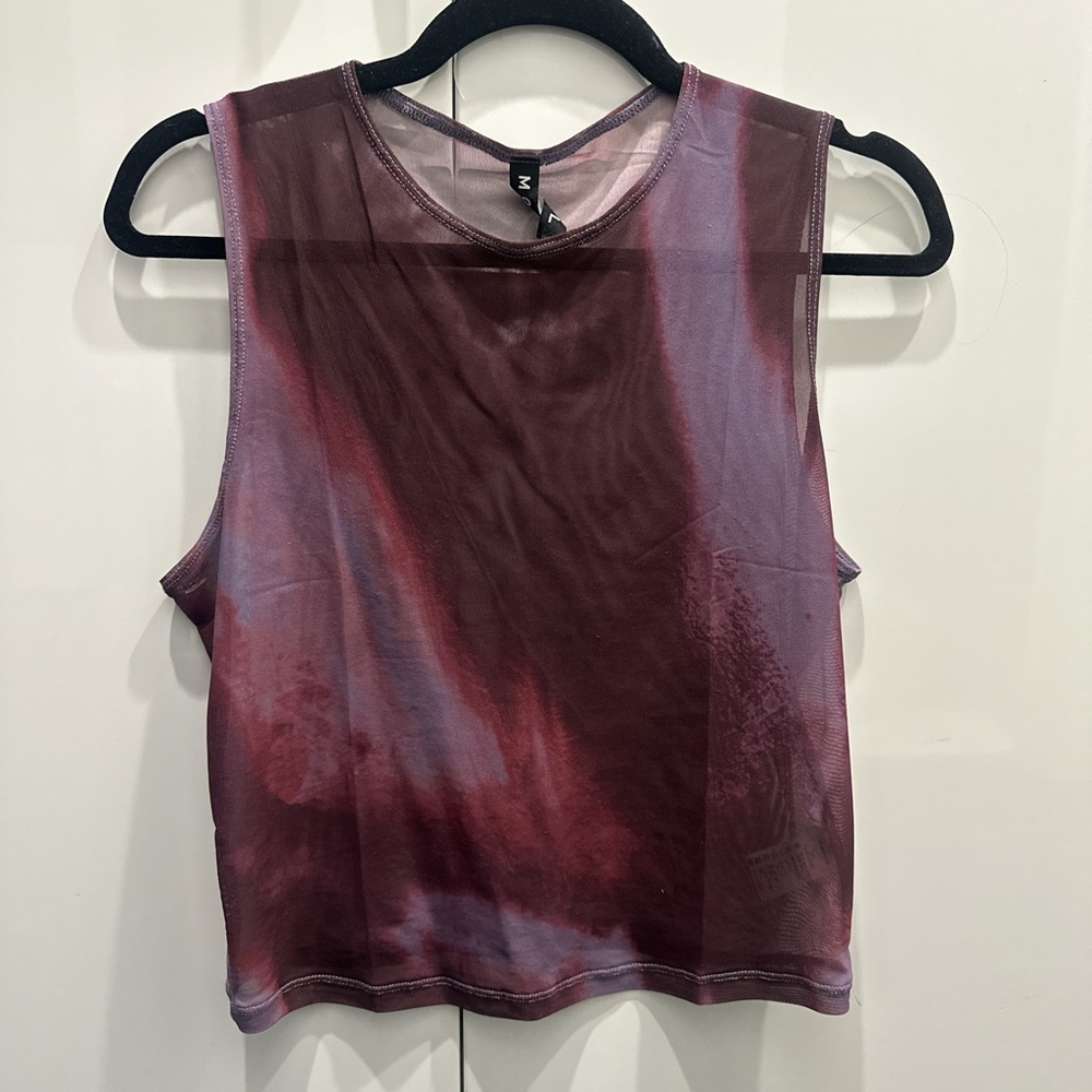 Motel Rocks Maroon and Purple Crop Top